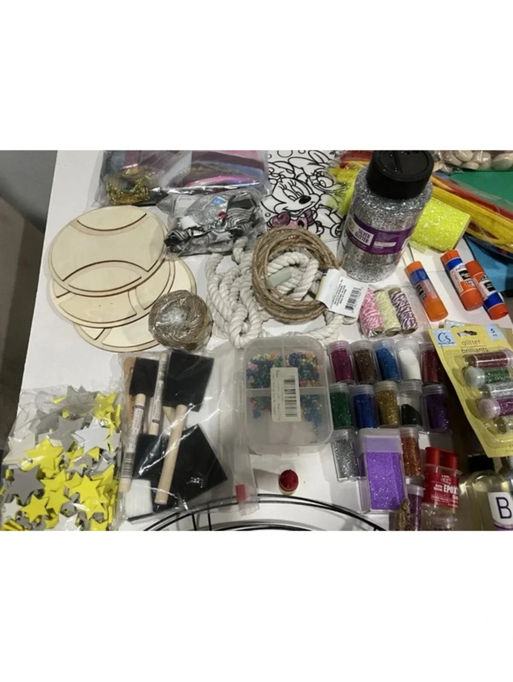 Huge Bulk Lot Craft Supplies Glitter Wires Glue Resin Wreath Ribbons Ropes Felt